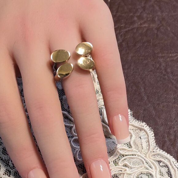 Gold Plated Sterling Silver Gap Ring - Picture 1 of 10
